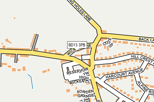 BD13 3PB map - OS OpenMap – Local (Ordnance Survey)