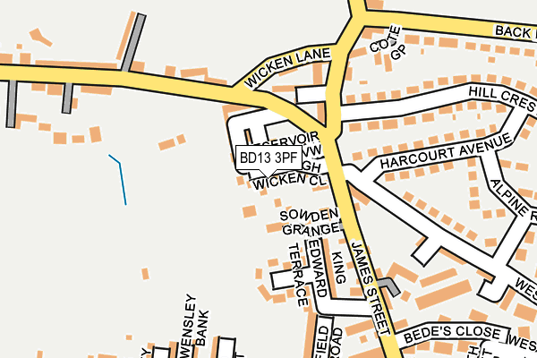 BD13 3PF map - OS OpenMap – Local (Ordnance Survey)