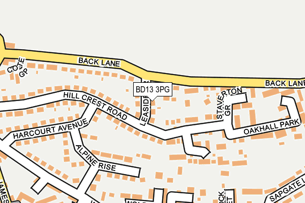 BD13 3PG map - OS OpenMap – Local (Ordnance Survey)