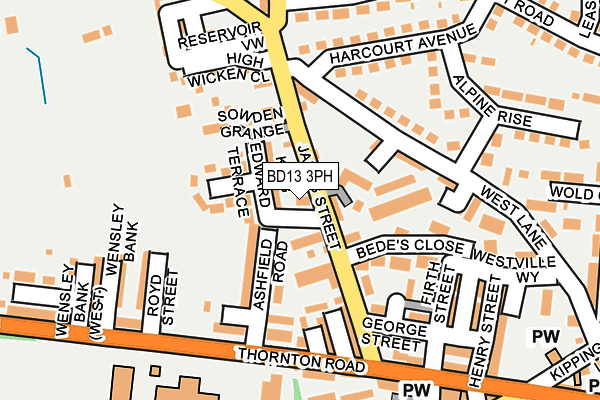 BD13 3PH map - OS OpenMap – Local (Ordnance Survey)