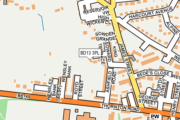BD13 3PL map - OS OpenMap – Local (Ordnance Survey)