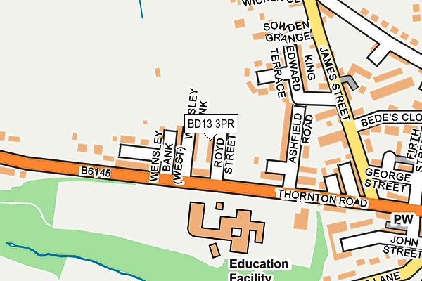BD13 3PR map - OS OpenMap – Local (Ordnance Survey)