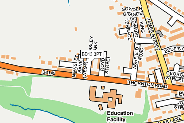 BD13 3PT map - OS OpenMap – Local (Ordnance Survey)