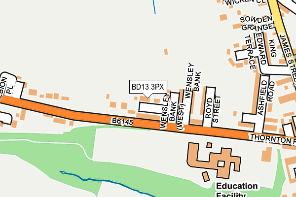 BD13 3PX map - OS OpenMap – Local (Ordnance Survey)