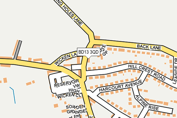 BD13 3QD map - OS OpenMap – Local (Ordnance Survey)