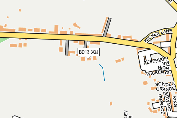 BD13 3QJ map - OS OpenMap – Local (Ordnance Survey)