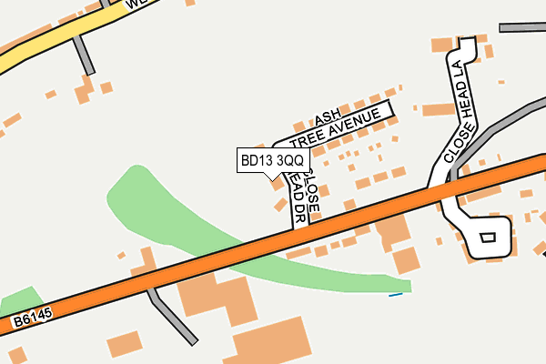 BD13 3QQ map - OS OpenMap – Local (Ordnance Survey)