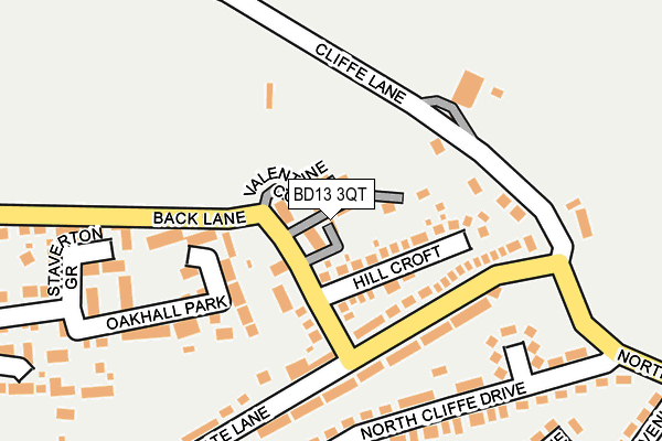 BD13 3QT map - OS OpenMap – Local (Ordnance Survey)