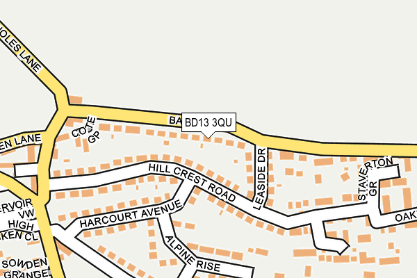 BD13 3QU map - OS OpenMap – Local (Ordnance Survey)