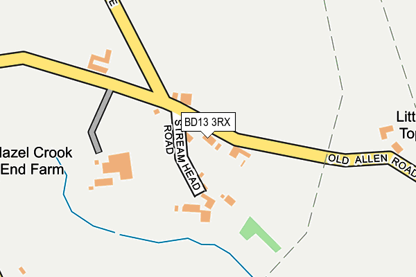 BD13 3RX map - OS OpenMap – Local (Ordnance Survey)