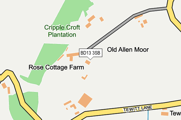 BD13 3SB map - OS OpenMap – Local (Ordnance Survey)