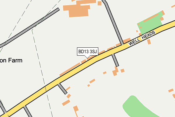 BD13 3SJ map - OS OpenMap – Local (Ordnance Survey)