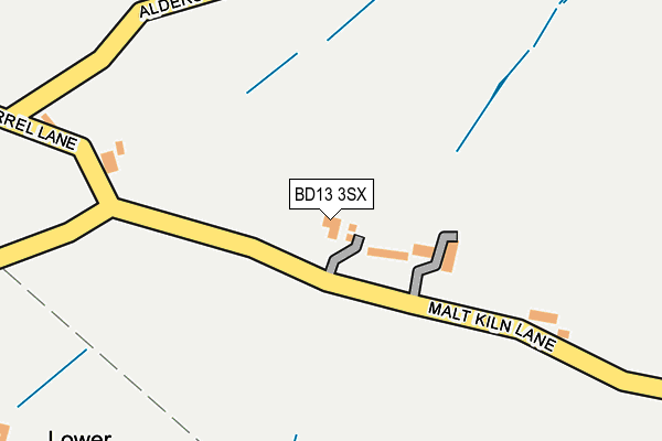 BD13 3SX map - OS OpenMap – Local (Ordnance Survey)