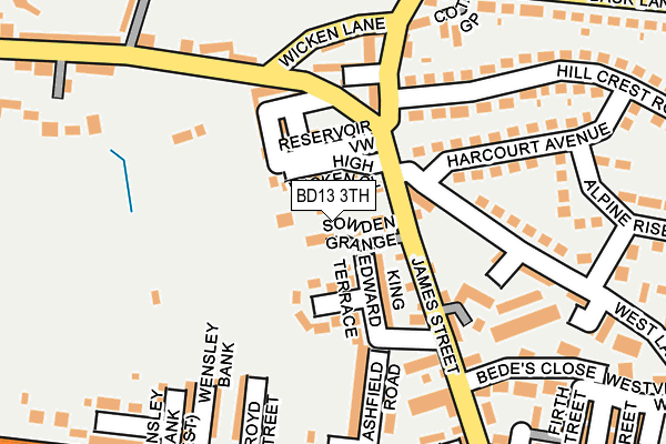 BD13 3TH map - OS OpenMap – Local (Ordnance Survey)