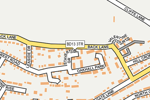 BD13 3TR map - OS OpenMap – Local (Ordnance Survey)