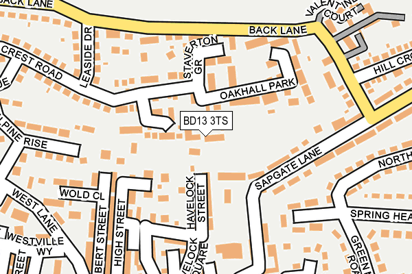 BD13 3TS map - OS OpenMap – Local (Ordnance Survey)