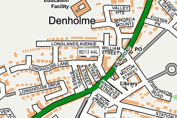 BD13 4AL map - OS OpenMap – Local (Ordnance Survey)