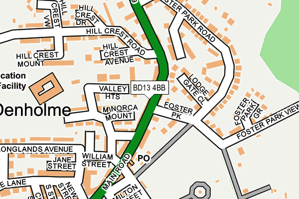 BD13 4BB map - OS OpenMap – Local (Ordnance Survey)