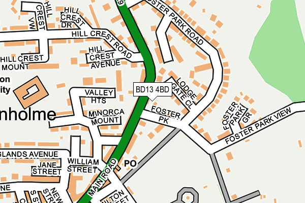 BD13 4BD map - OS OpenMap – Local (Ordnance Survey)