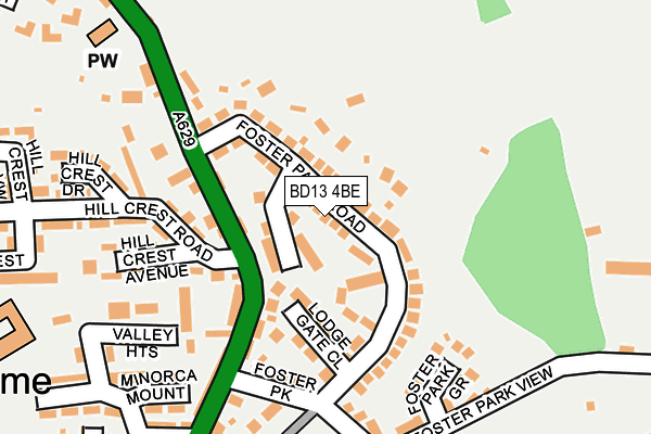 BD13 4BE map - OS OpenMap – Local (Ordnance Survey)