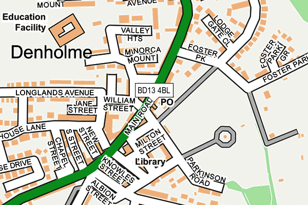 BD13 4BL map - OS OpenMap – Local (Ordnance Survey)