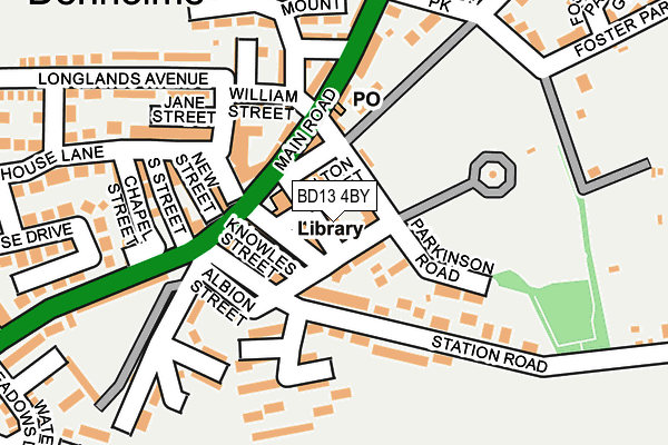 BD13 4BY map - OS OpenMap – Local (Ordnance Survey)