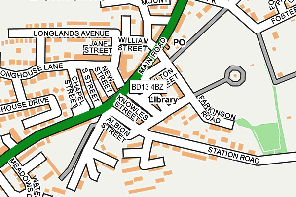 BD13 4BZ map - OS OpenMap – Local (Ordnance Survey)