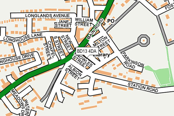 BD13 4DA map - OS OpenMap – Local (Ordnance Survey)