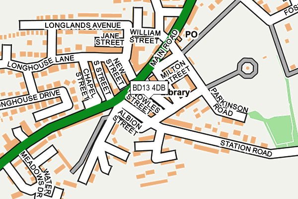 BD13 4DB map - OS OpenMap – Local (Ordnance Survey)