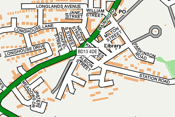 BD13 4DE map - OS OpenMap – Local (Ordnance Survey)