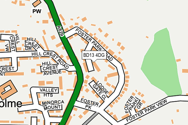 BD13 4DG map - OS OpenMap – Local (Ordnance Survey)