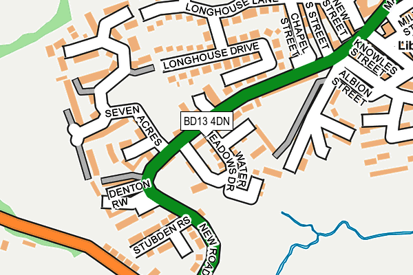BD13 4DN map - OS OpenMap – Local (Ordnance Survey)
