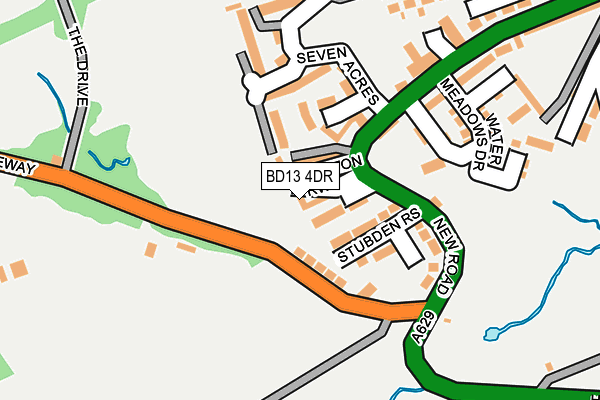 BD13 4DR map - OS OpenMap – Local (Ordnance Survey)