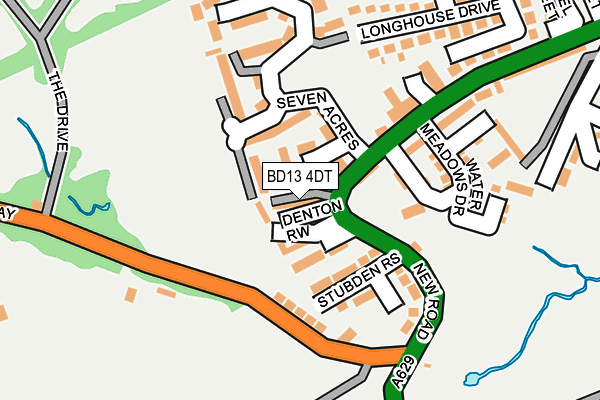 BD13 4DT map - OS OpenMap – Local (Ordnance Survey)