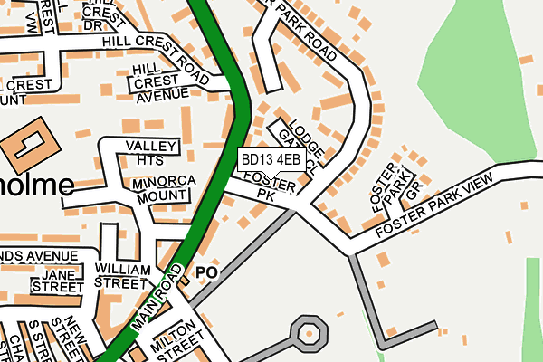 BD13 4EB map - OS OpenMap – Local (Ordnance Survey)
