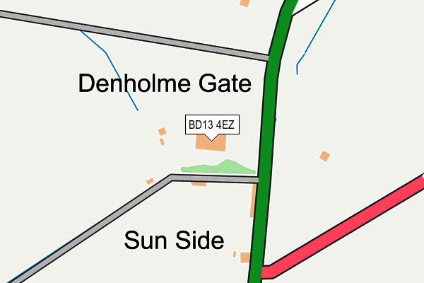 BD13 4EZ map - OS OpenMap – Local (Ordnance Survey)