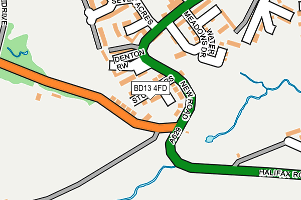 BD13 4FD map - OS OpenMap – Local (Ordnance Survey)