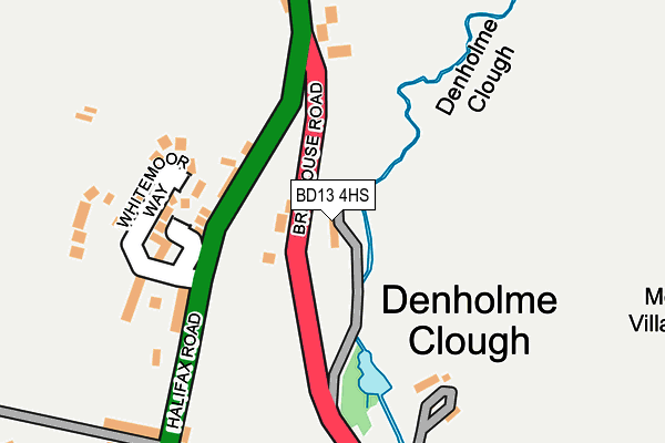 BD13 4HS map - OS OpenMap – Local (Ordnance Survey)