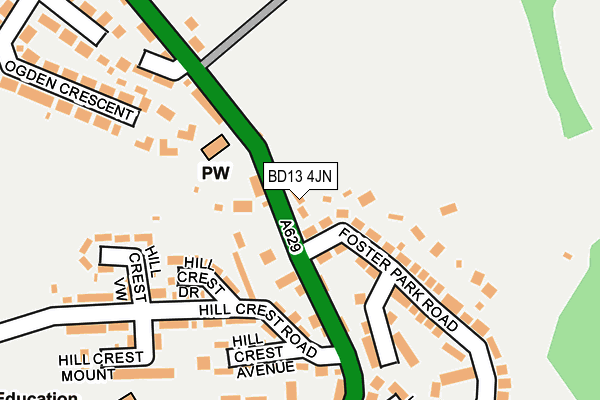 BD13 4JN map - OS OpenMap – Local (Ordnance Survey)