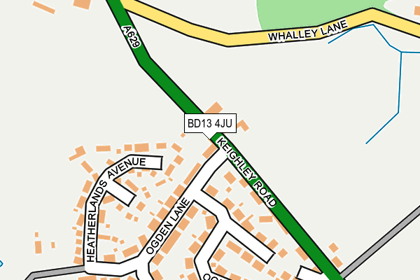 BD13 4JU map - OS OpenMap – Local (Ordnance Survey)