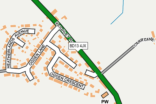BD13 4JX map - OS OpenMap – Local (Ordnance Survey)