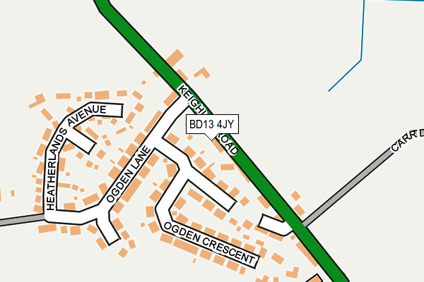 BD13 4JY map - OS OpenMap – Local (Ordnance Survey)