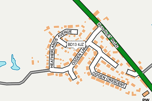 BD13 4JZ map - OS OpenMap – Local (Ordnance Survey)