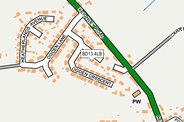 BD13 4LB map - OS OpenMap – Local (Ordnance Survey)