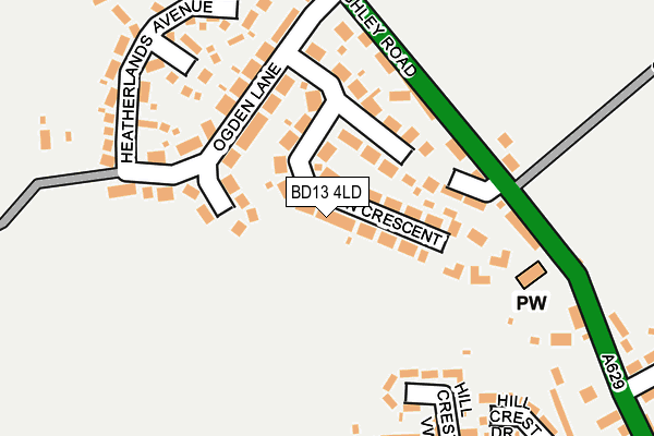 BD13 4LD map - OS OpenMap – Local (Ordnance Survey)