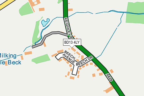 BD13 4LY map - OS OpenMap – Local (Ordnance Survey)