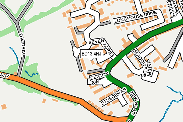 BD13 4NJ map - OS OpenMap – Local (Ordnance Survey)