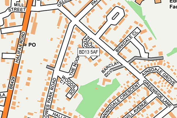 BD13 5AF map - OS OpenMap – Local (Ordnance Survey)