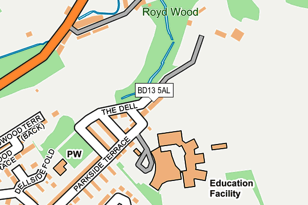 BD13 5AL map - OS OpenMap – Local (Ordnance Survey)