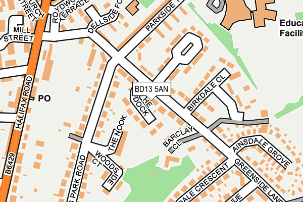 BD13 5AN map - OS OpenMap – Local (Ordnance Survey)